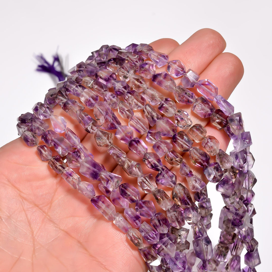 elestial amethyst natural gemstone tumbled shape faceted 