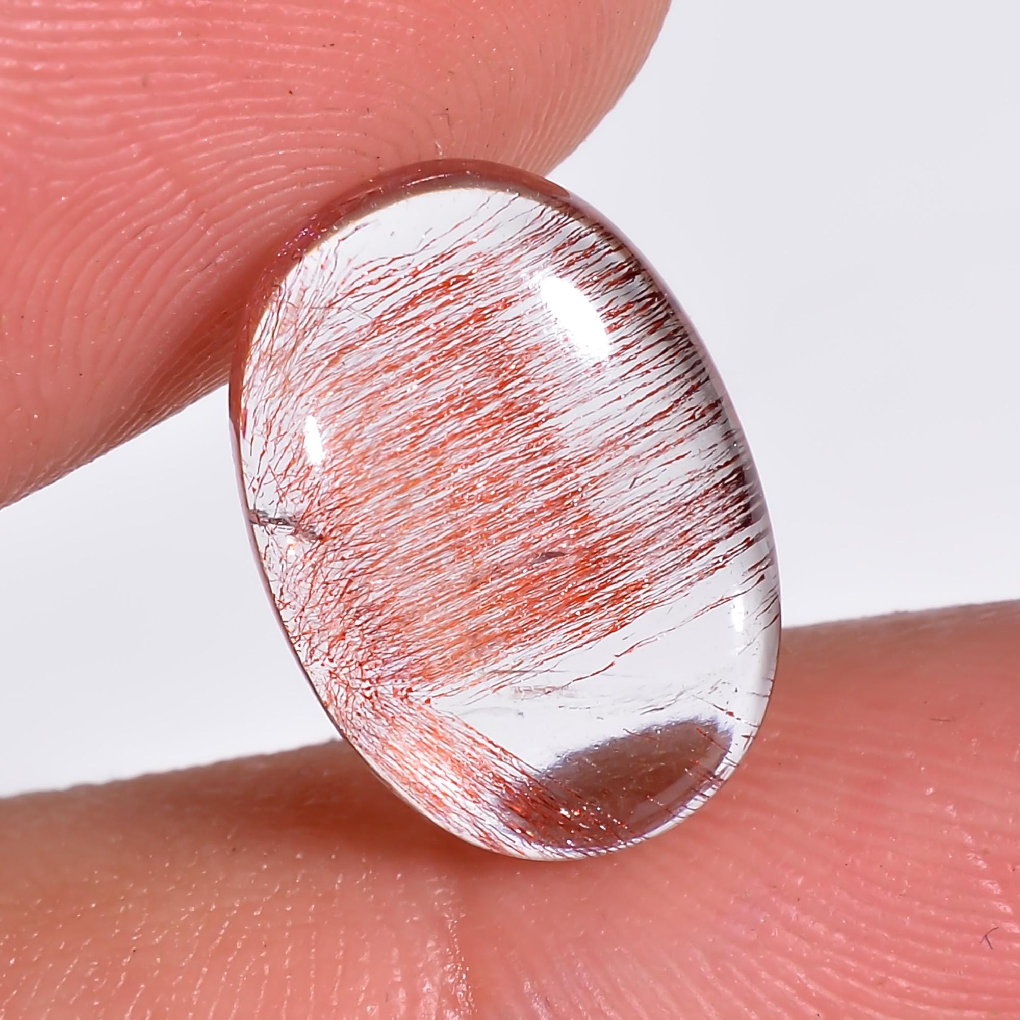 elestial quartz natural oval shape cabochon loose gemstone