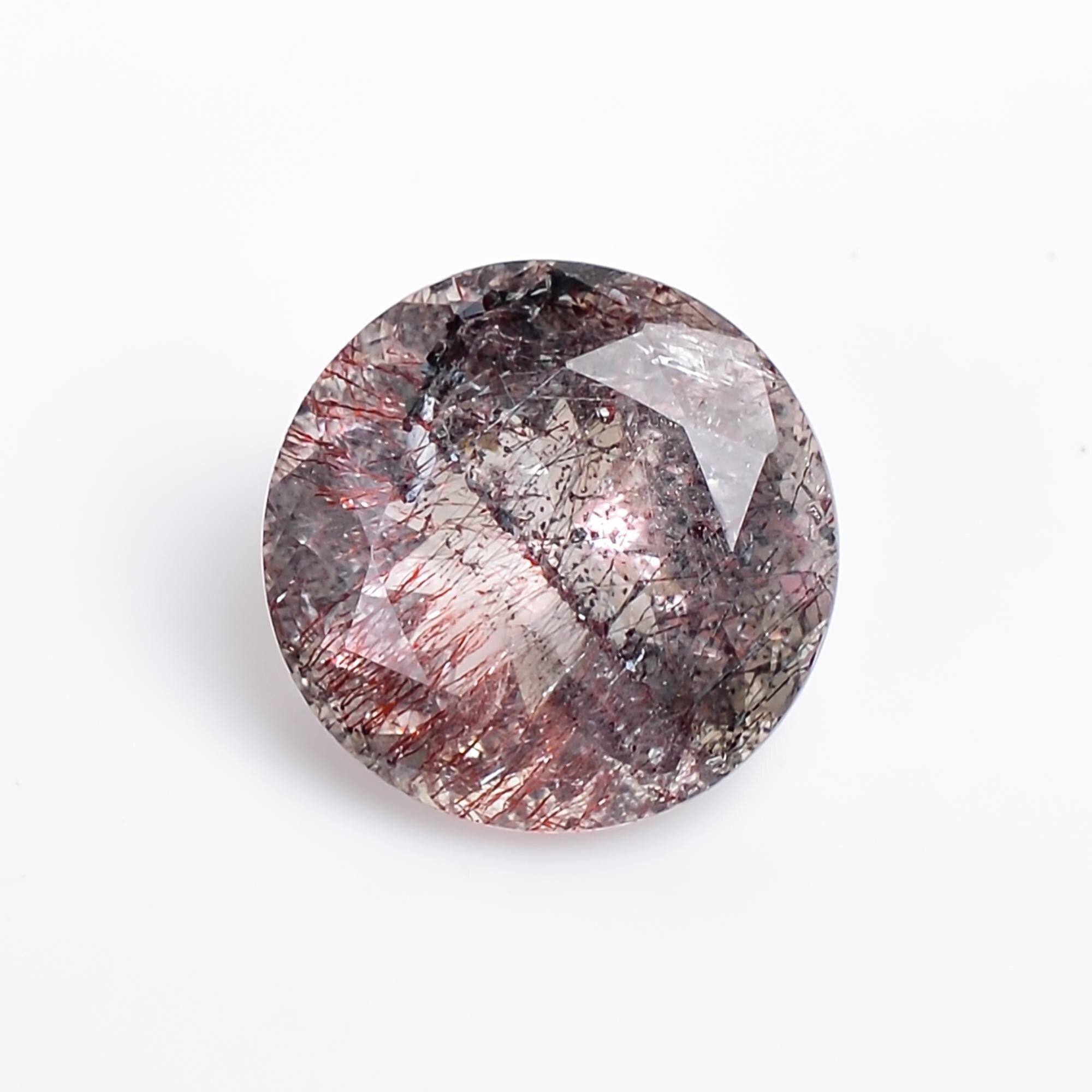elestial quartz natural round shape cut stone loose gemstone