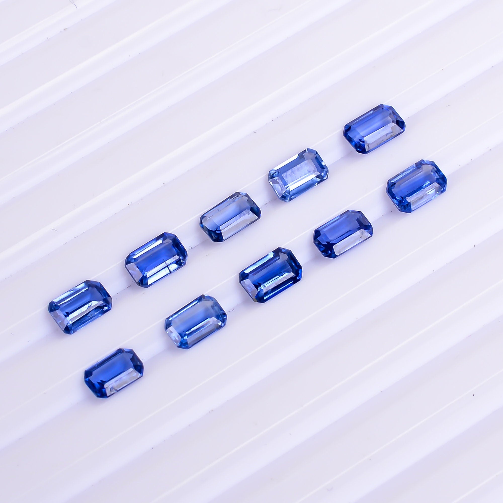 blue kyanite radiant shape cut stone loose gemstone 10 pcs