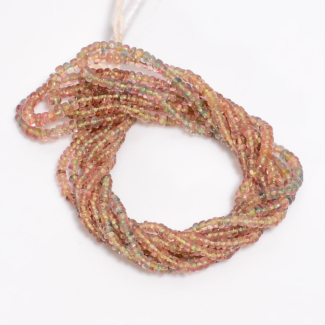 tourmaline natural gemstone rondelle shape smooth 4 lines strand 16 beads 3x3x2 mm 257 5 ct yn 516