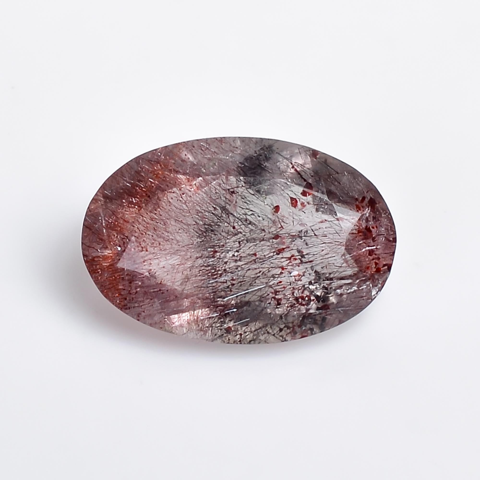 natural elestial quartz oval shape cut stone loose gemstone