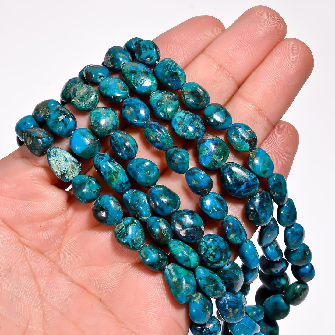 chrysocolla natural gemstone tumbled shape smooth 