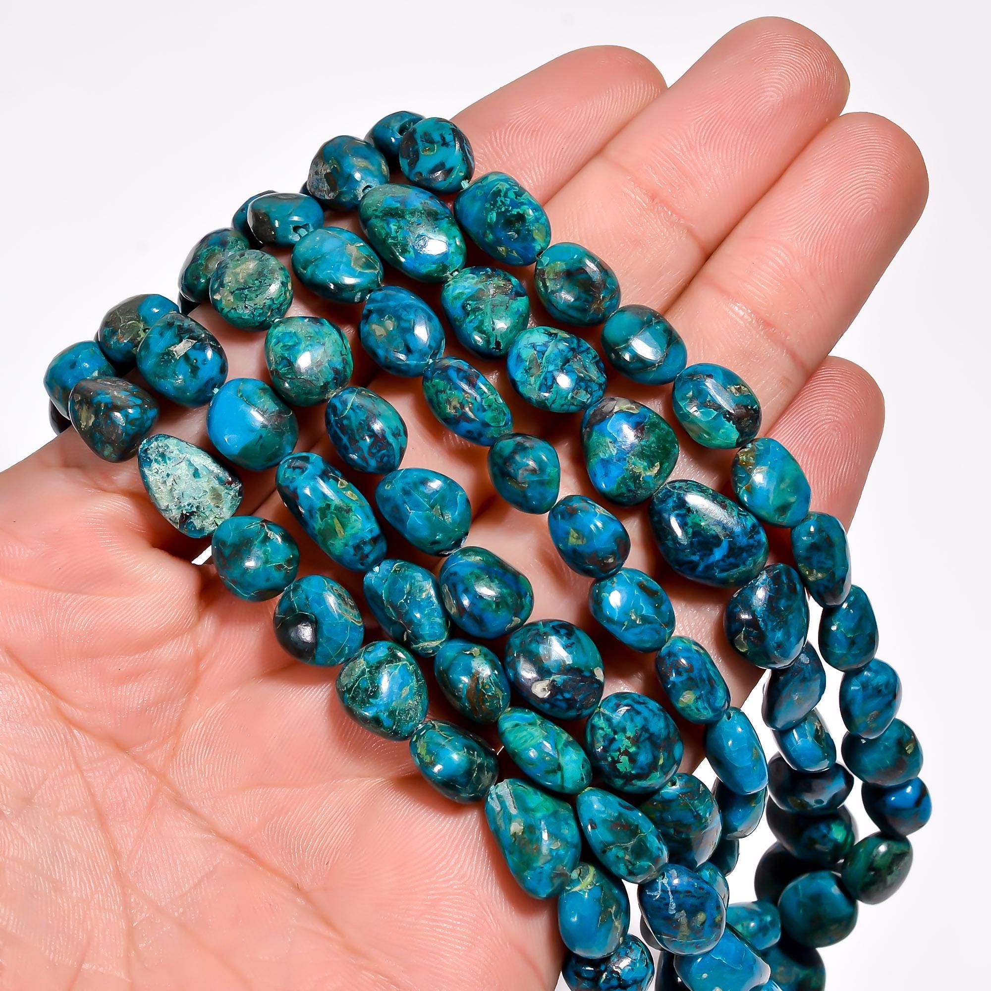 chrysocolla natural gemstone tumbled shape smooth 