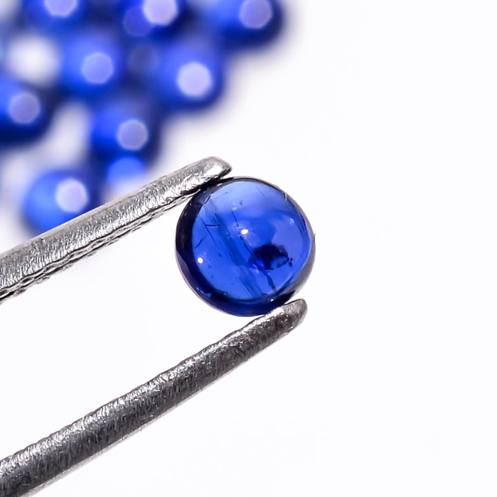 blue kyanite round shape cabochon loose gemstone 32 pcs