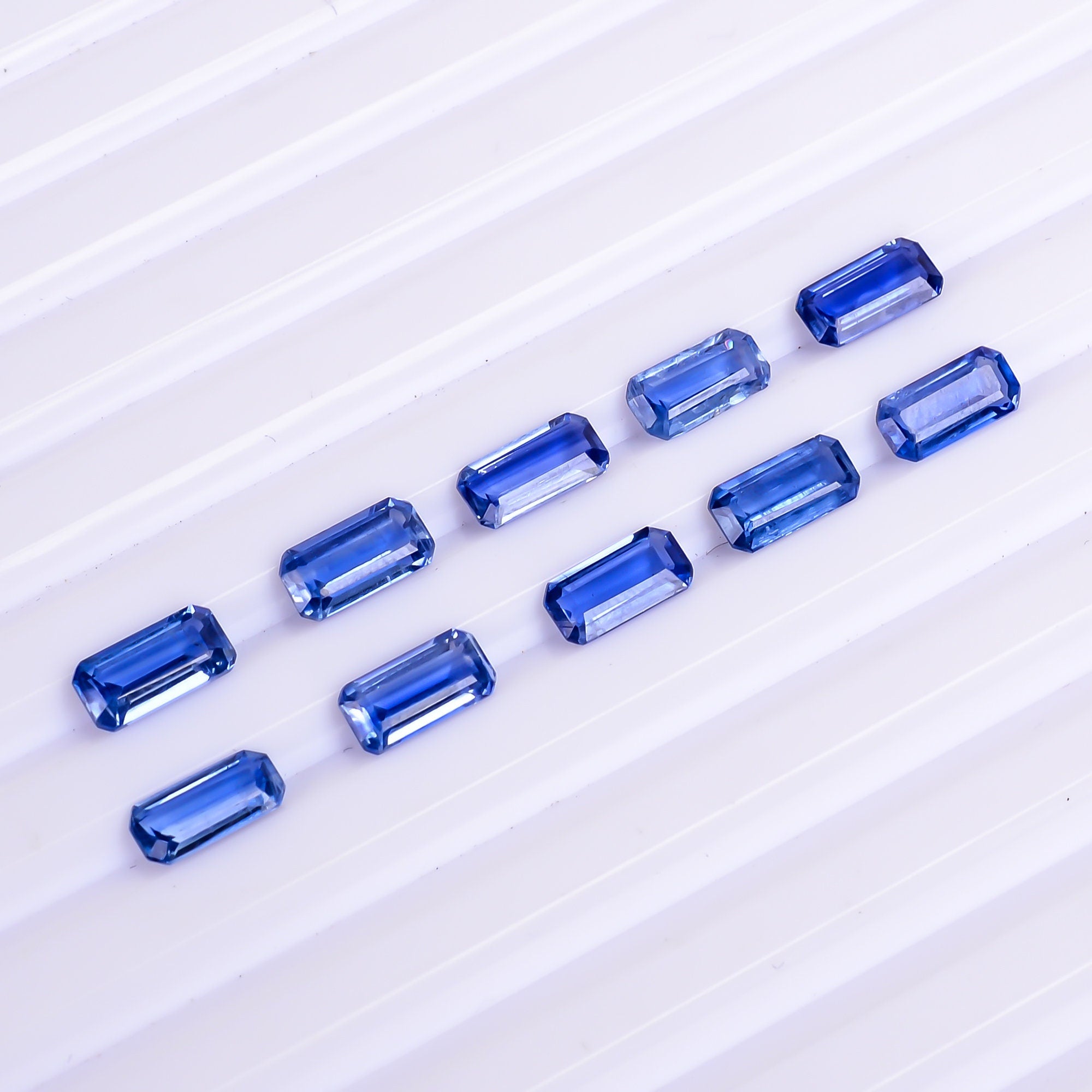 blue kyanite radiant shape cut stone loose gemstone 10 pcs
