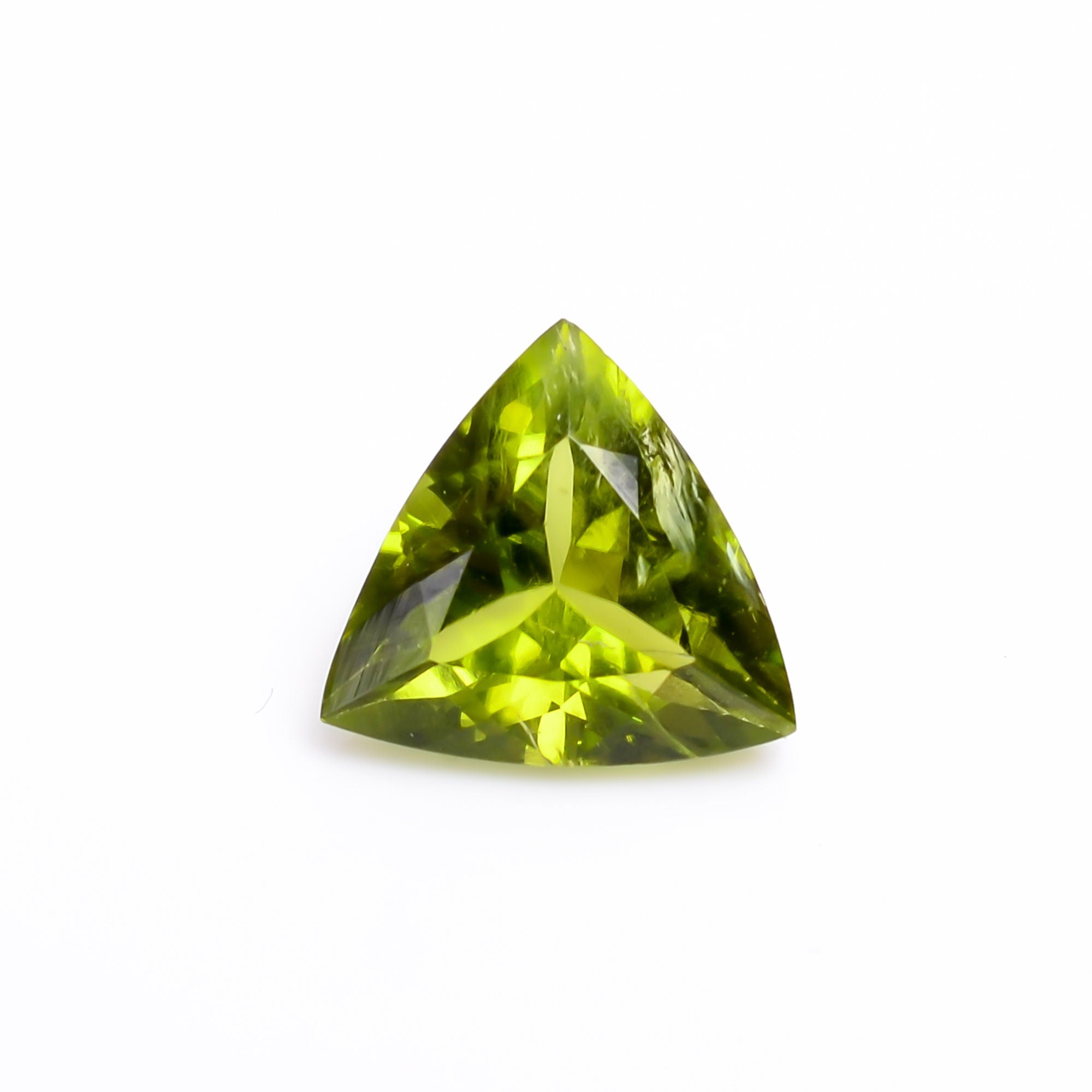 peridot natural triangle shape cut stone loose gemstone
