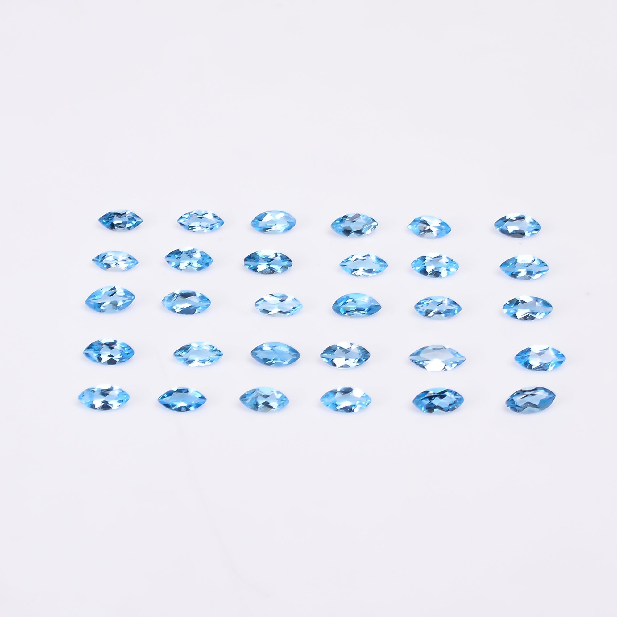 natural blue topaz marquise shape cut stone loose gemstone lot