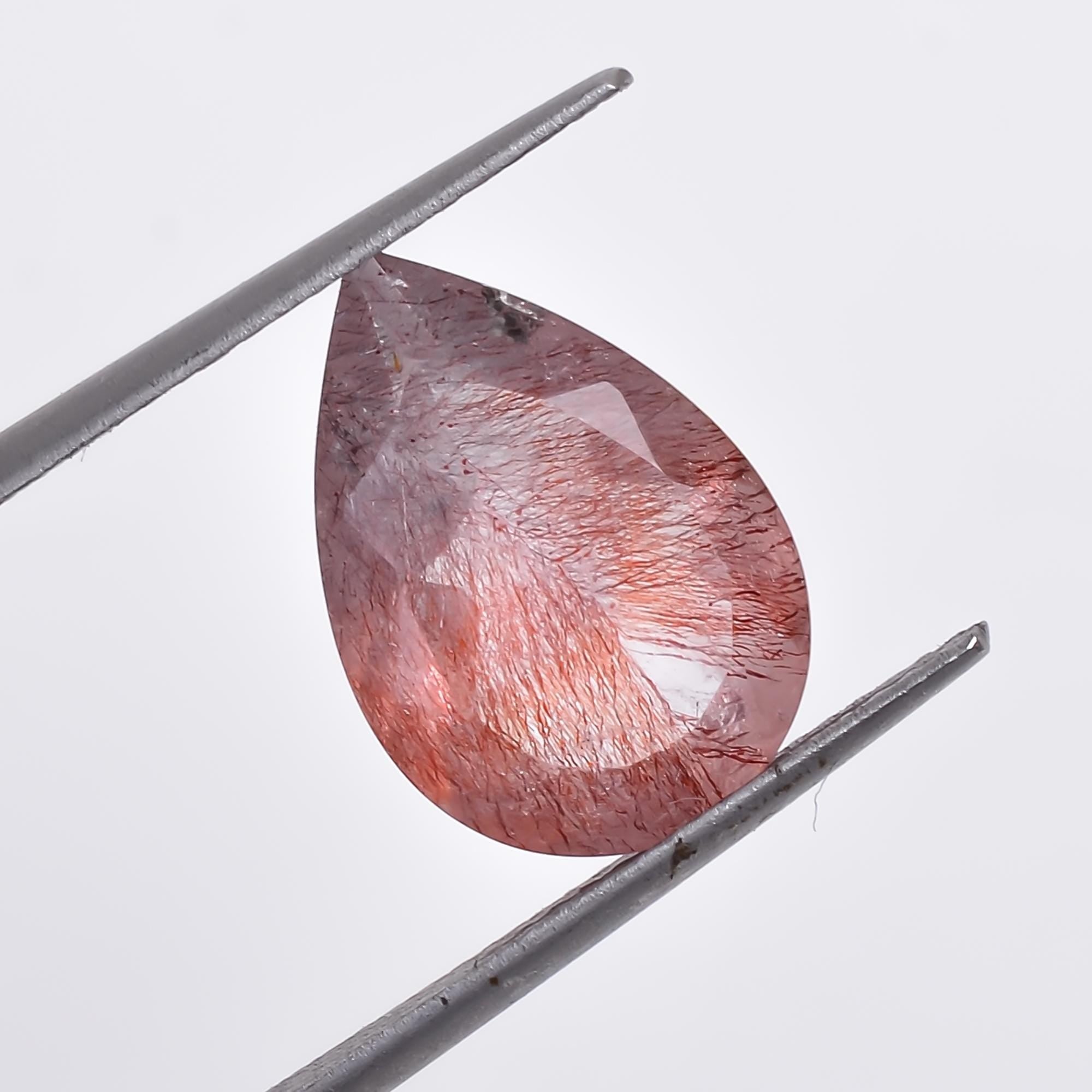 natural elestial quartz pear shape cut stone loose gemstone