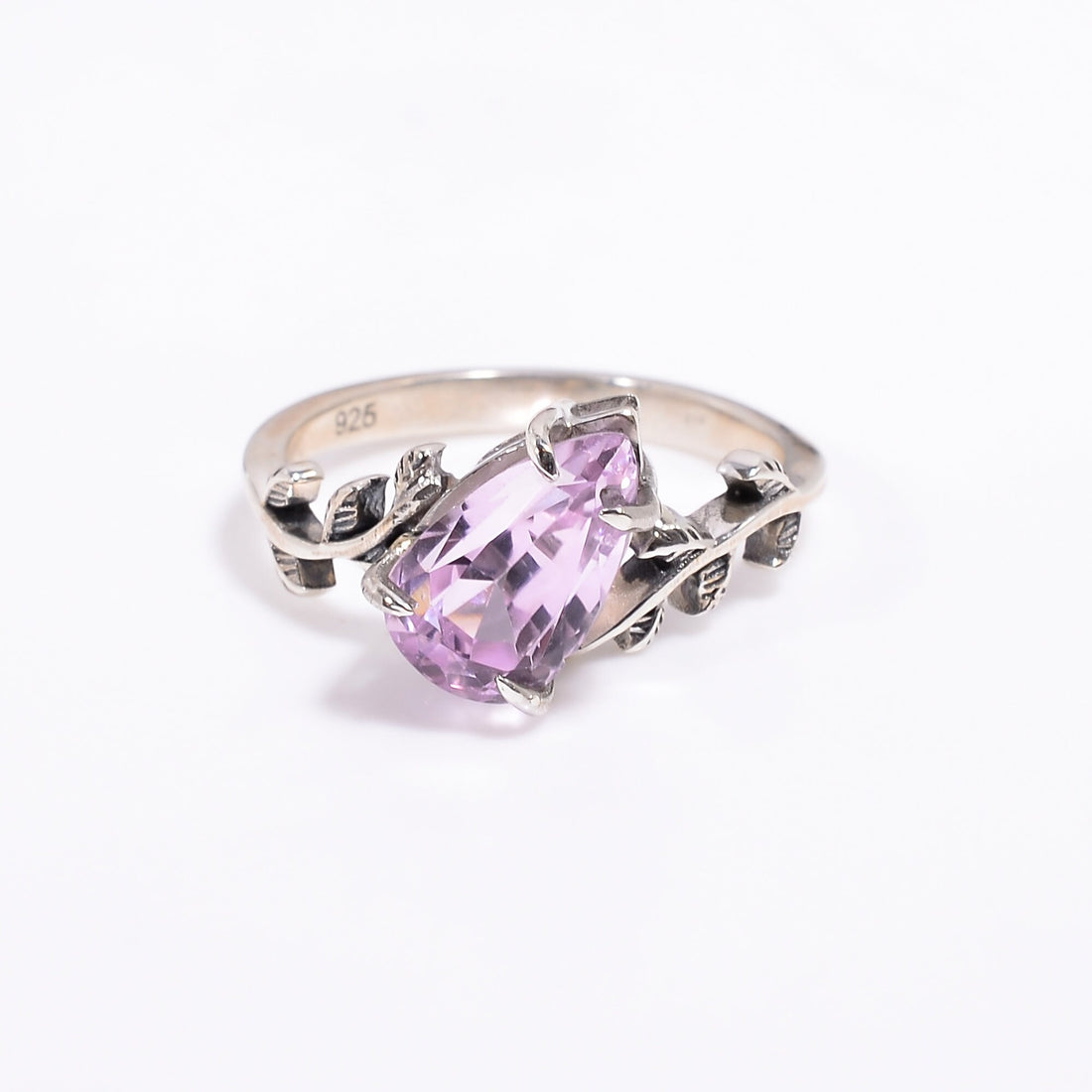 natural kunzite pear shape ring 925 sterling silver ring 7 us 2 9 gms y 7790