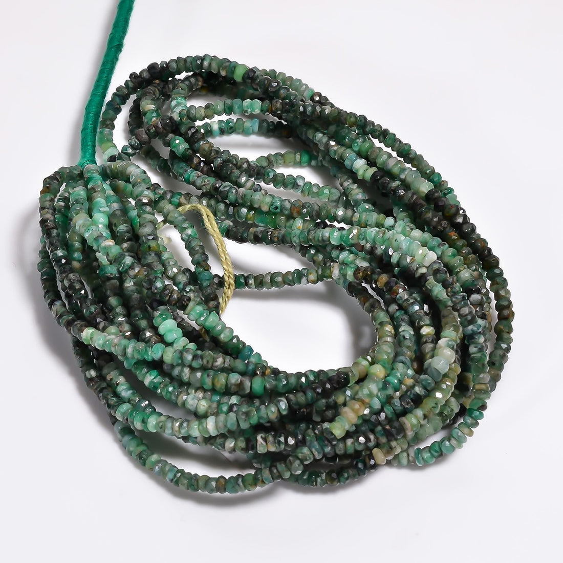 emerald natural gemstone rondelle shape faceted 