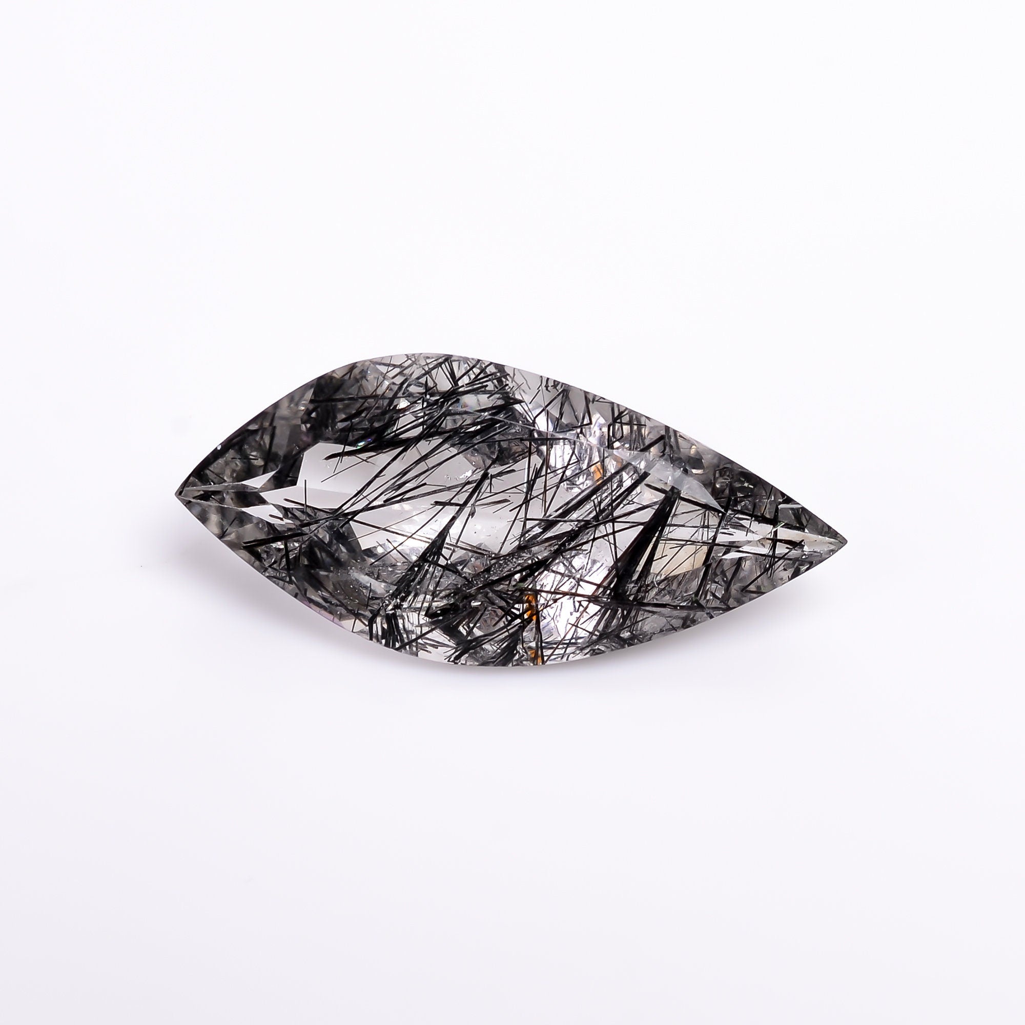 black rutile natural quartz fancy shape cut stone loose gemstone