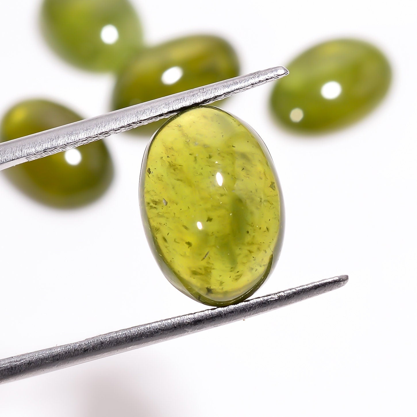 vesuvianite idocrase oval shape cabochon loose gemstone 5 pcs lot