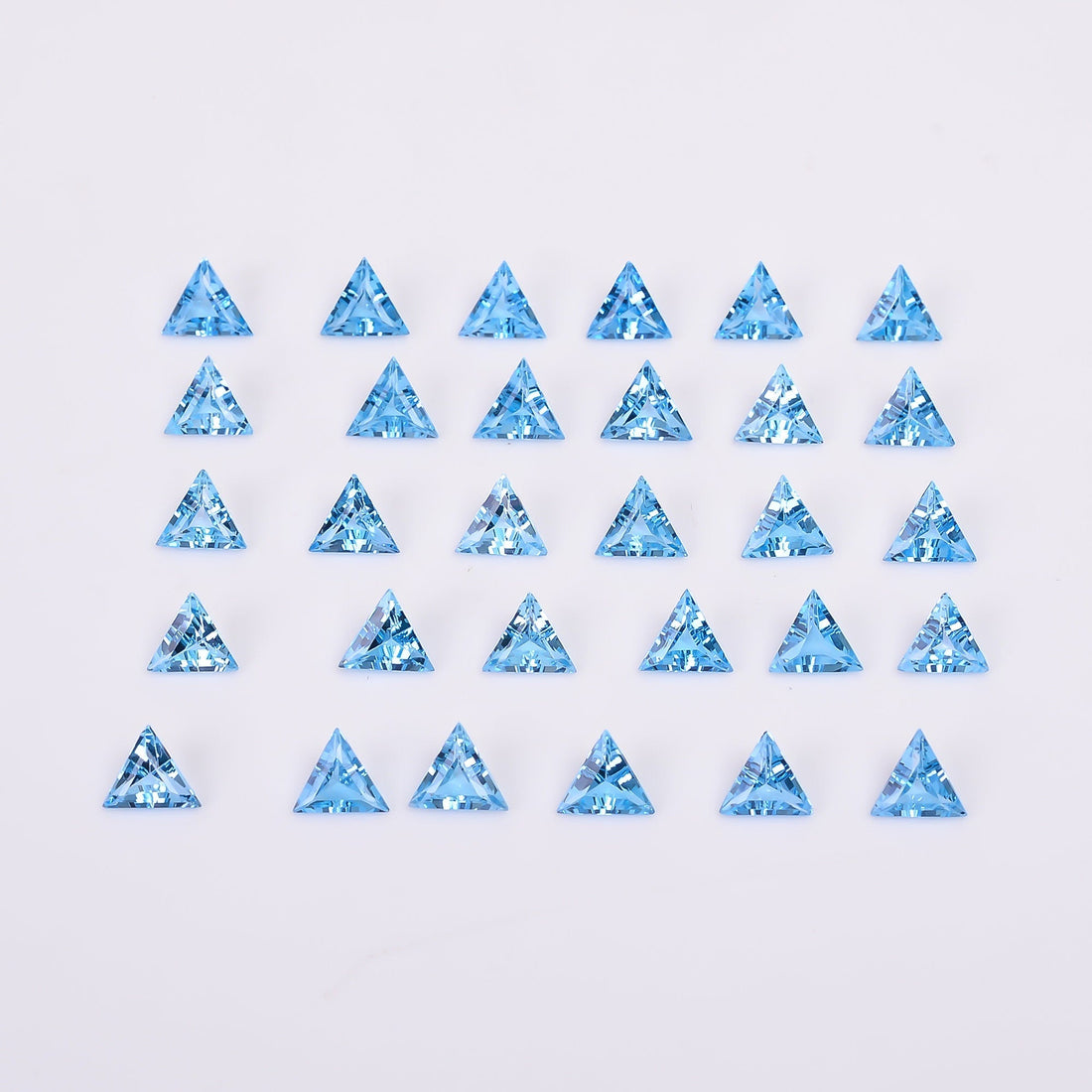 natural blue topaz triangle shape cut stone loose gemstone lot