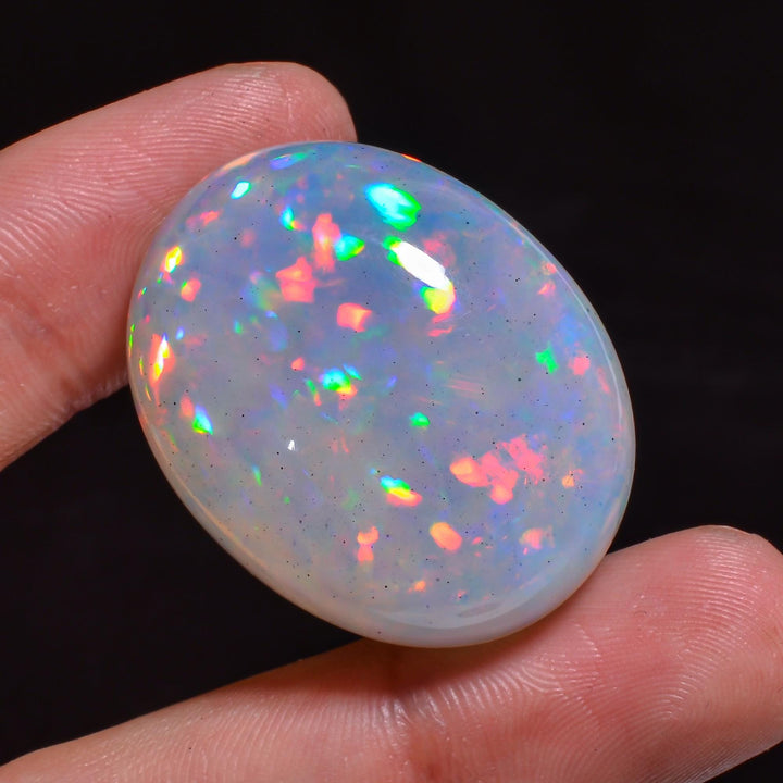 one of a kind natural ethiopian opal oval shape cabochon loose gemstone 66 5 ct 33x26x13 mm y 8388