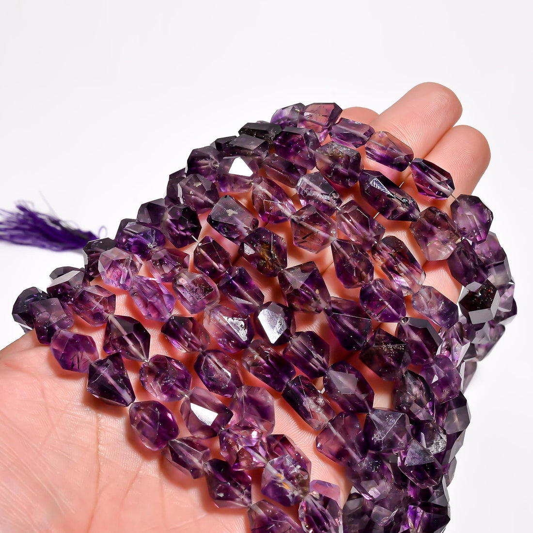 elestial amethyst natural gemstone tumbled shape faceted 