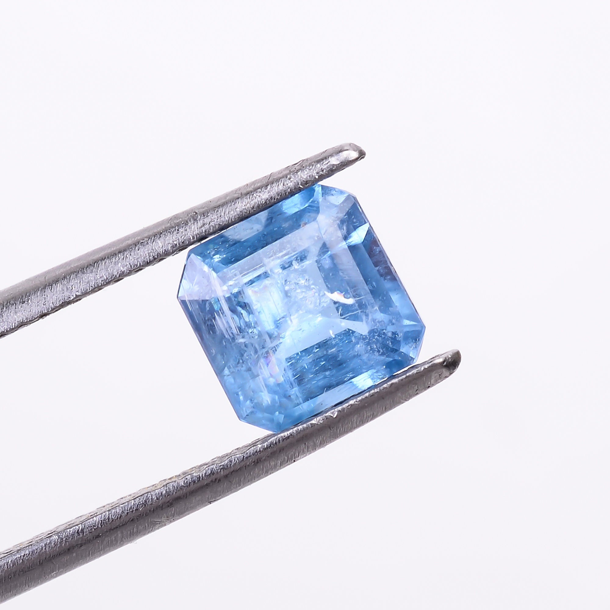 natural blue kyanite cushion shape cut stone loose gemstone