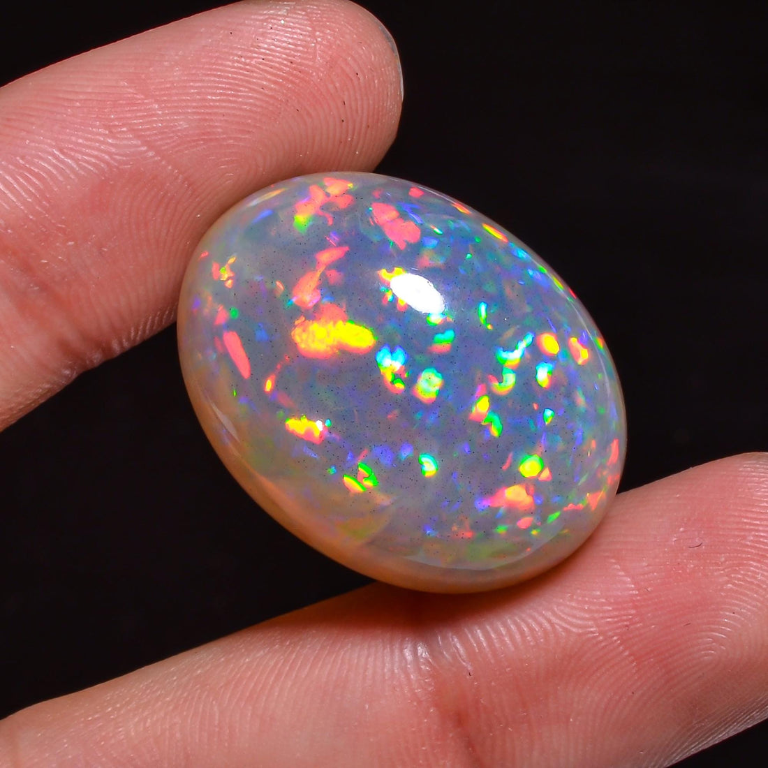 one of a kind natural ethiopian opal oval shape cabochon loose gemstone