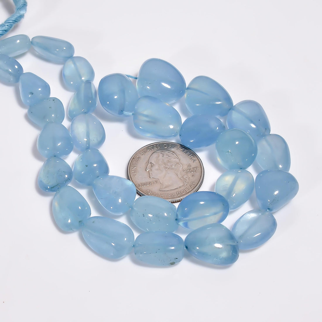 aquamarine stabalised natural gemstone tumbled shape smooth 
