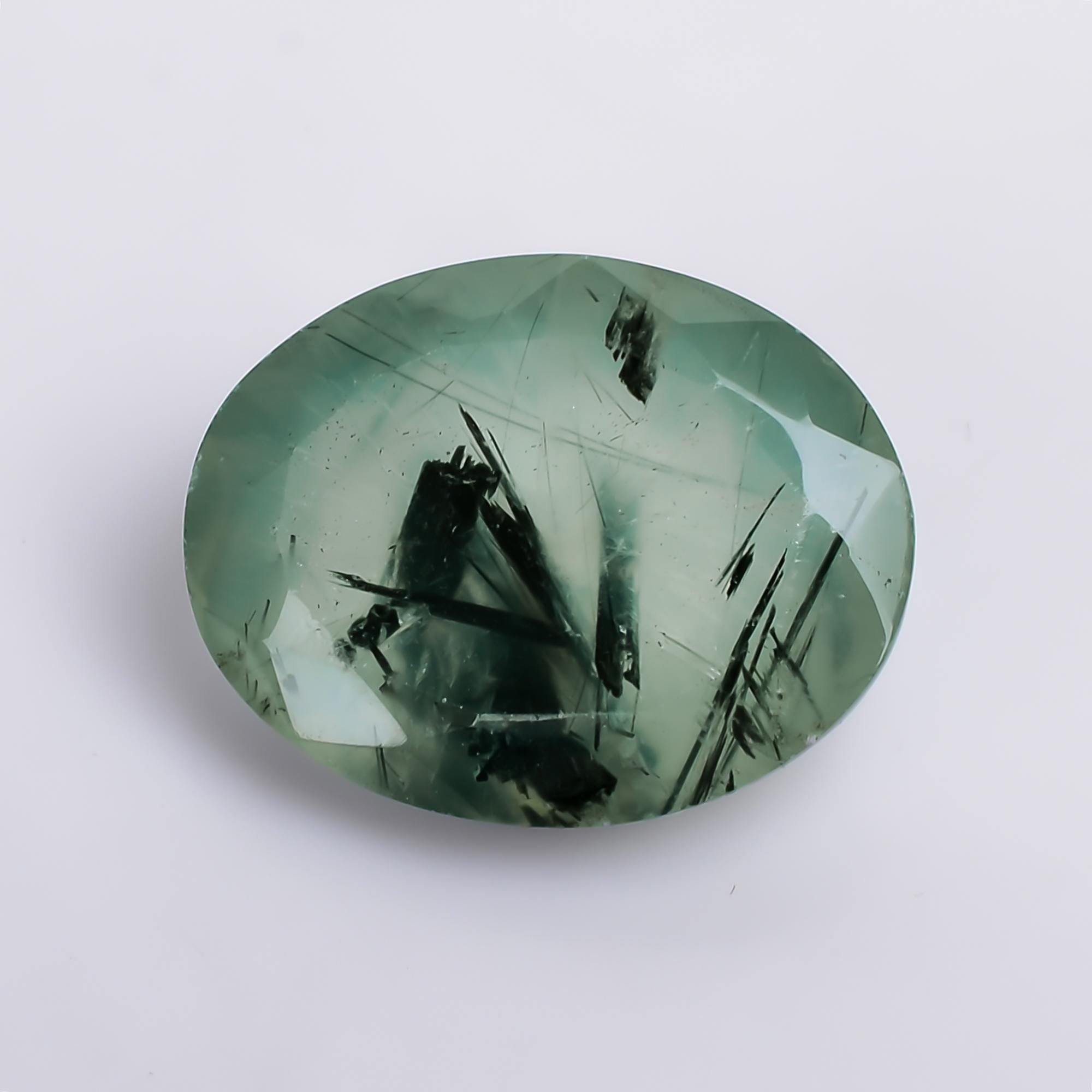 prehnite with epidote natural oval shape cut stone loose gemstone