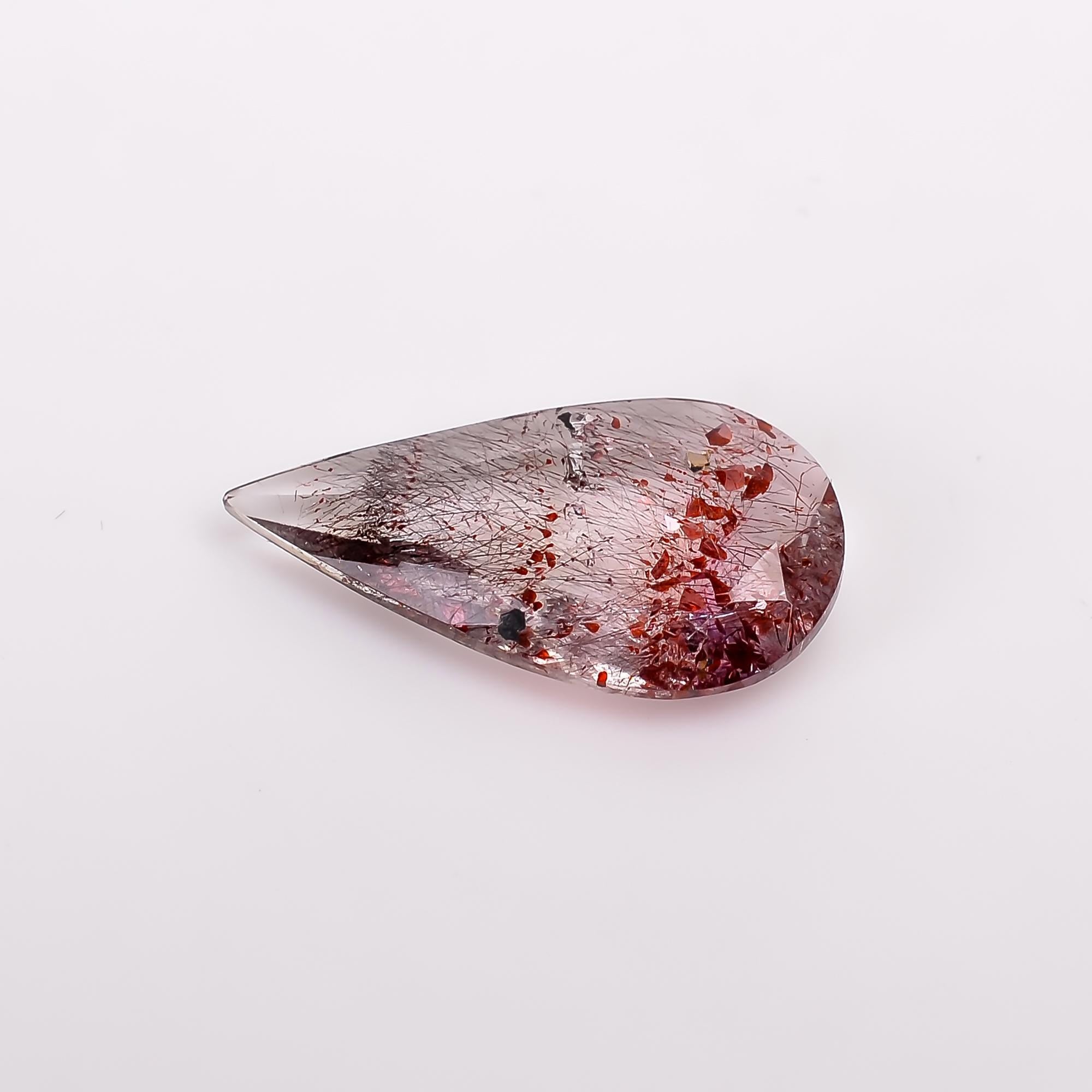 elestial quartz pear shape cut stone loose gemstone