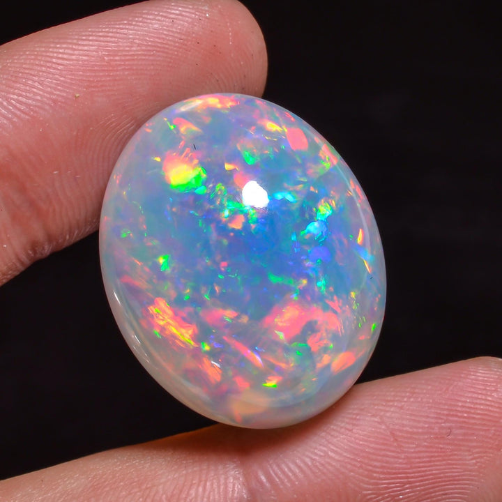 one of a kind natural ethiopian opal oval shape cabochon loose gemstone