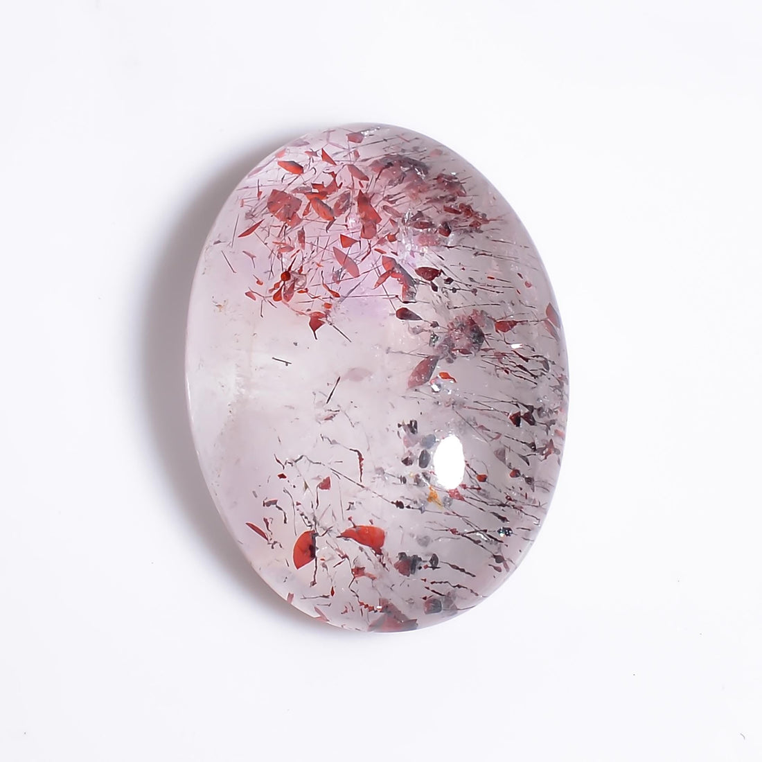 elestial quartz natural oval shape cabochon loose gemstone