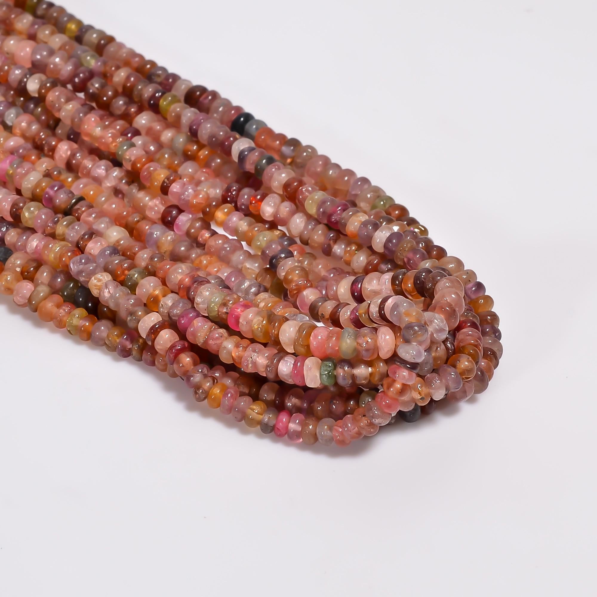 multi spinel natural gemstone rondelle shape smooth 