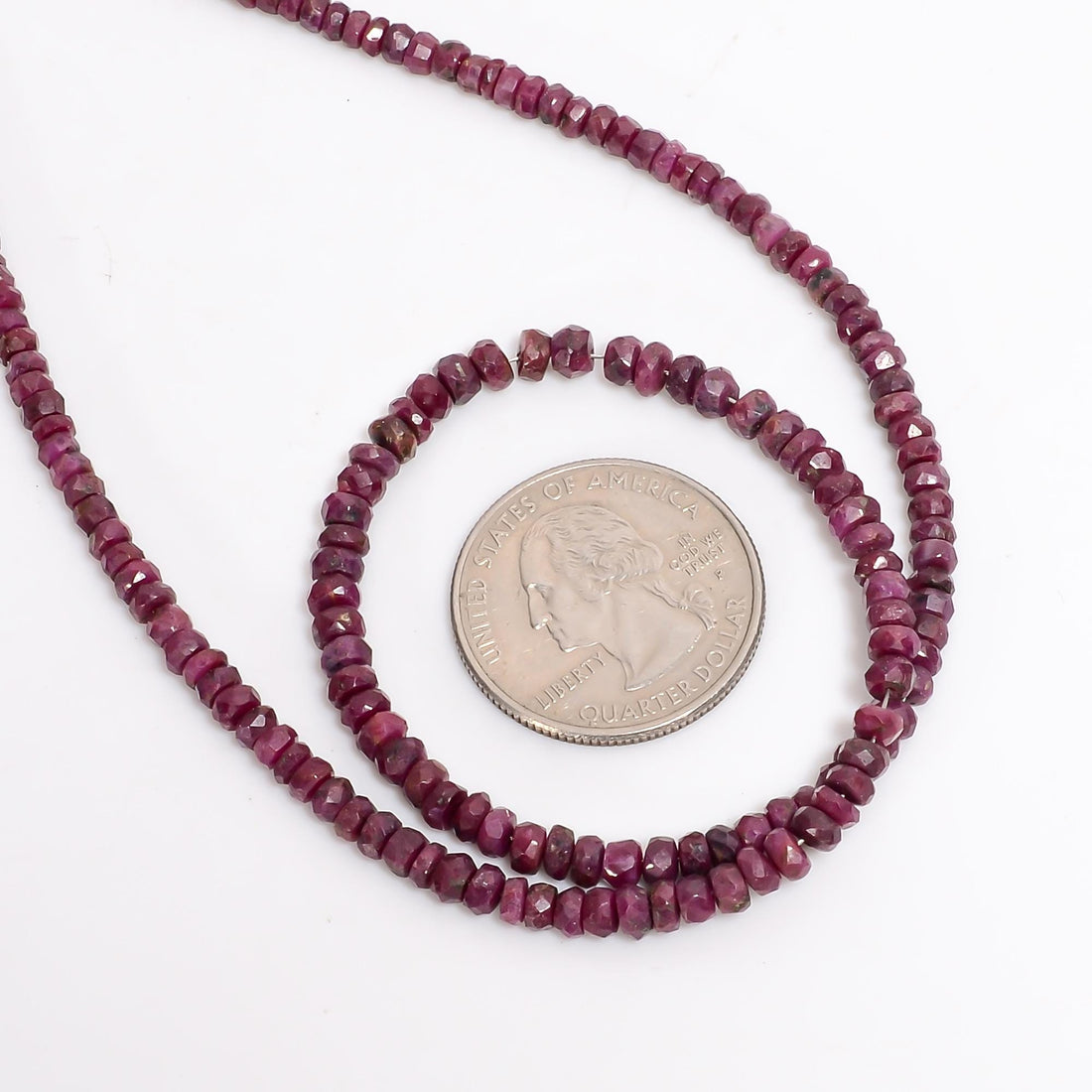 pink ruby natural gemstone rondelle shape faceted 