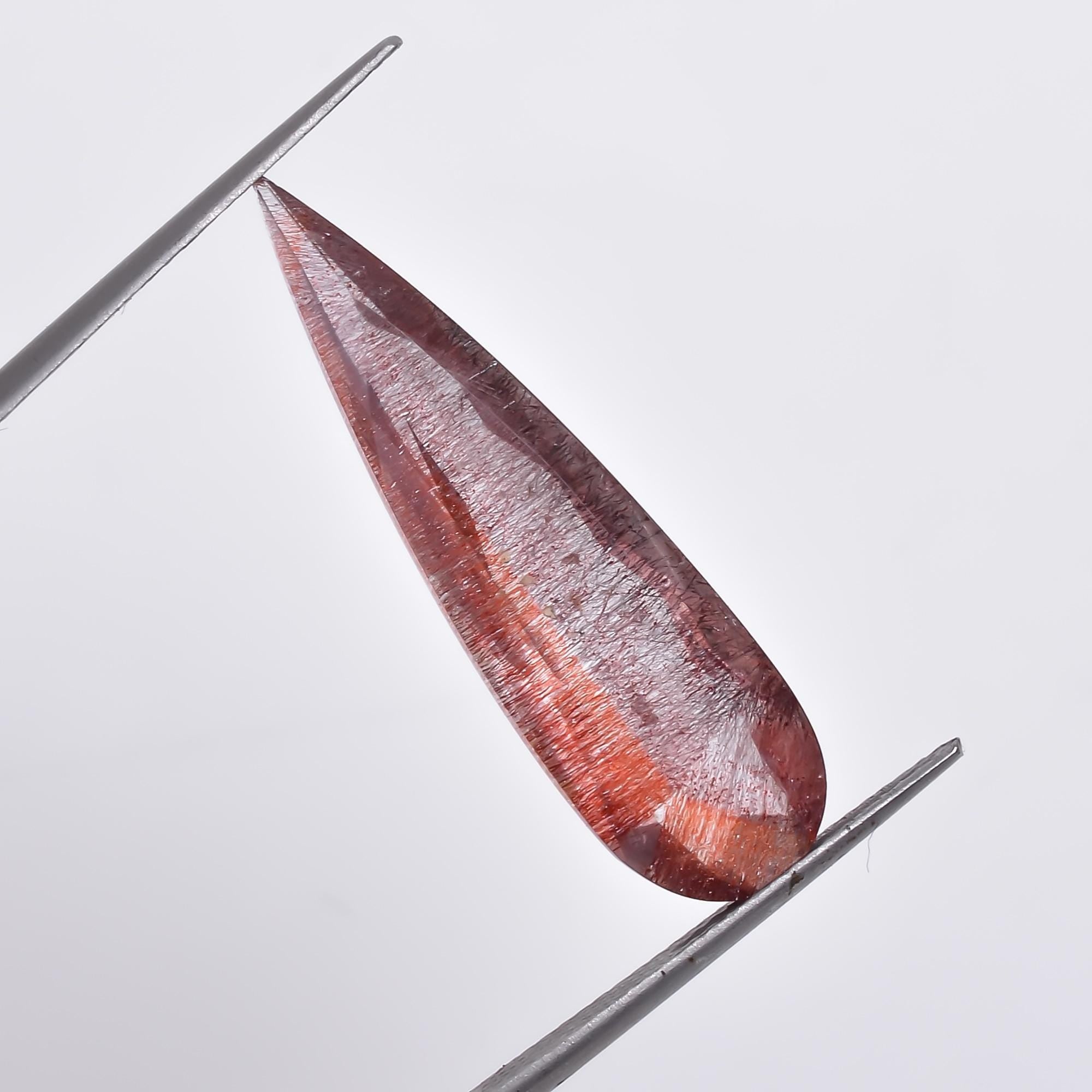 natural elestial quartz pear shape cut stone loose gemstone