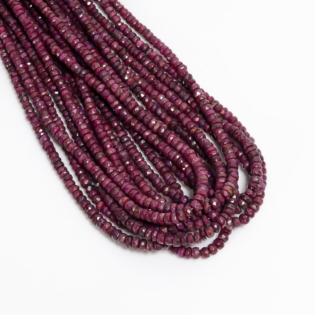 pink ruby natural gemstone rondelle shape faceted 