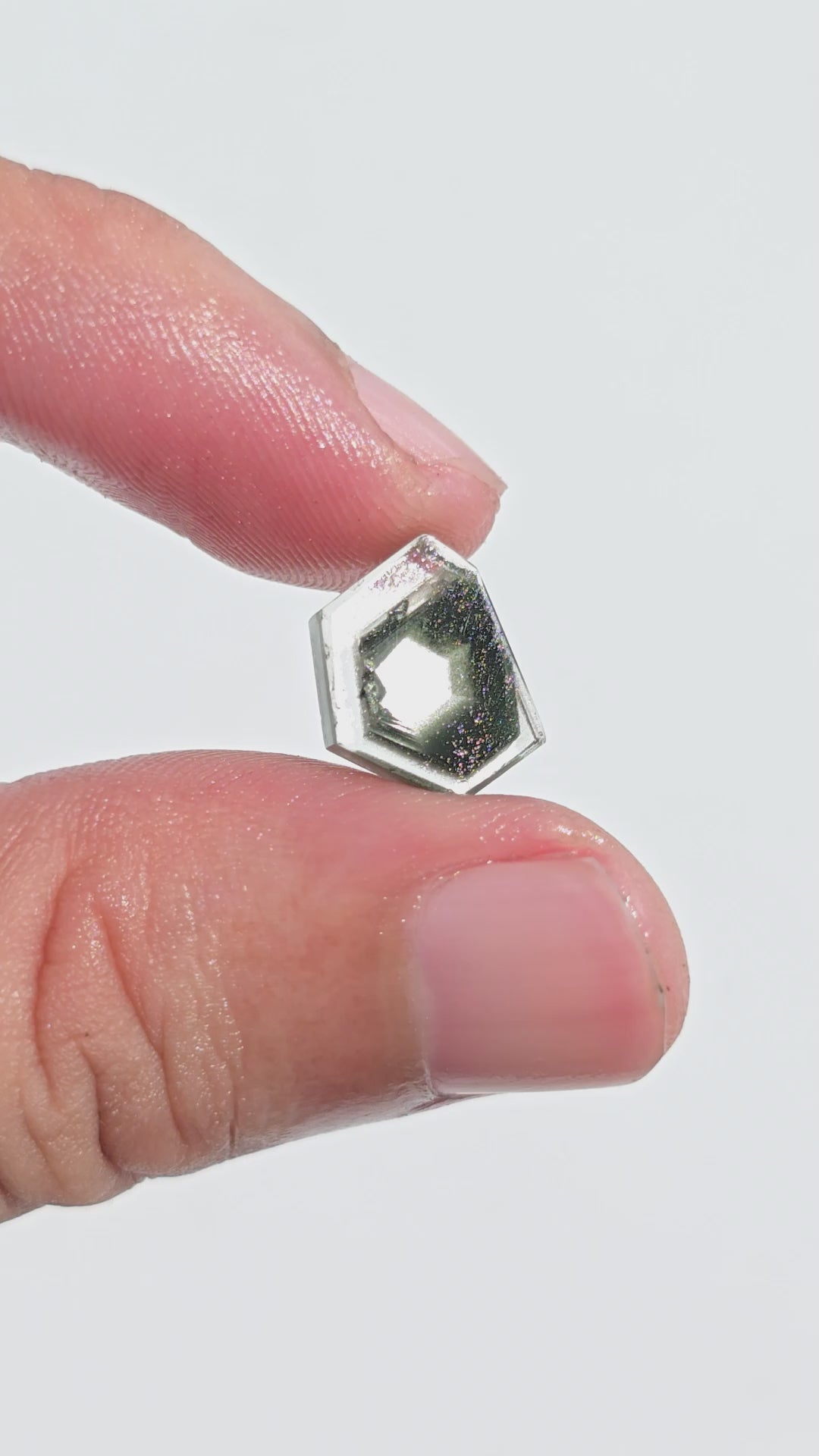 Green Phantom Quartz Fancy Shape Slice Loose Gemstone For Making Jewelry 3.5 Ct. 11X9X3 mm Y-9350