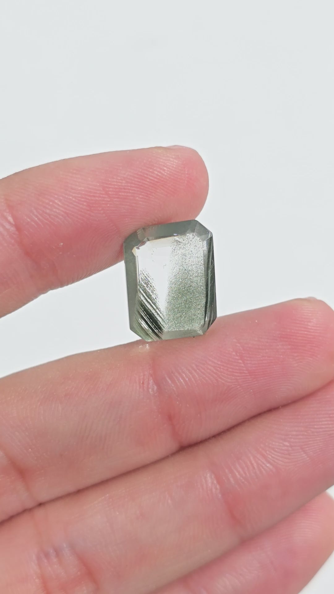 Green Phantom Quartz Radiant Shape Cut Stone Loose Gemstone For Making Jewelry 6 Ct. 15X11X4 mm Y-9397