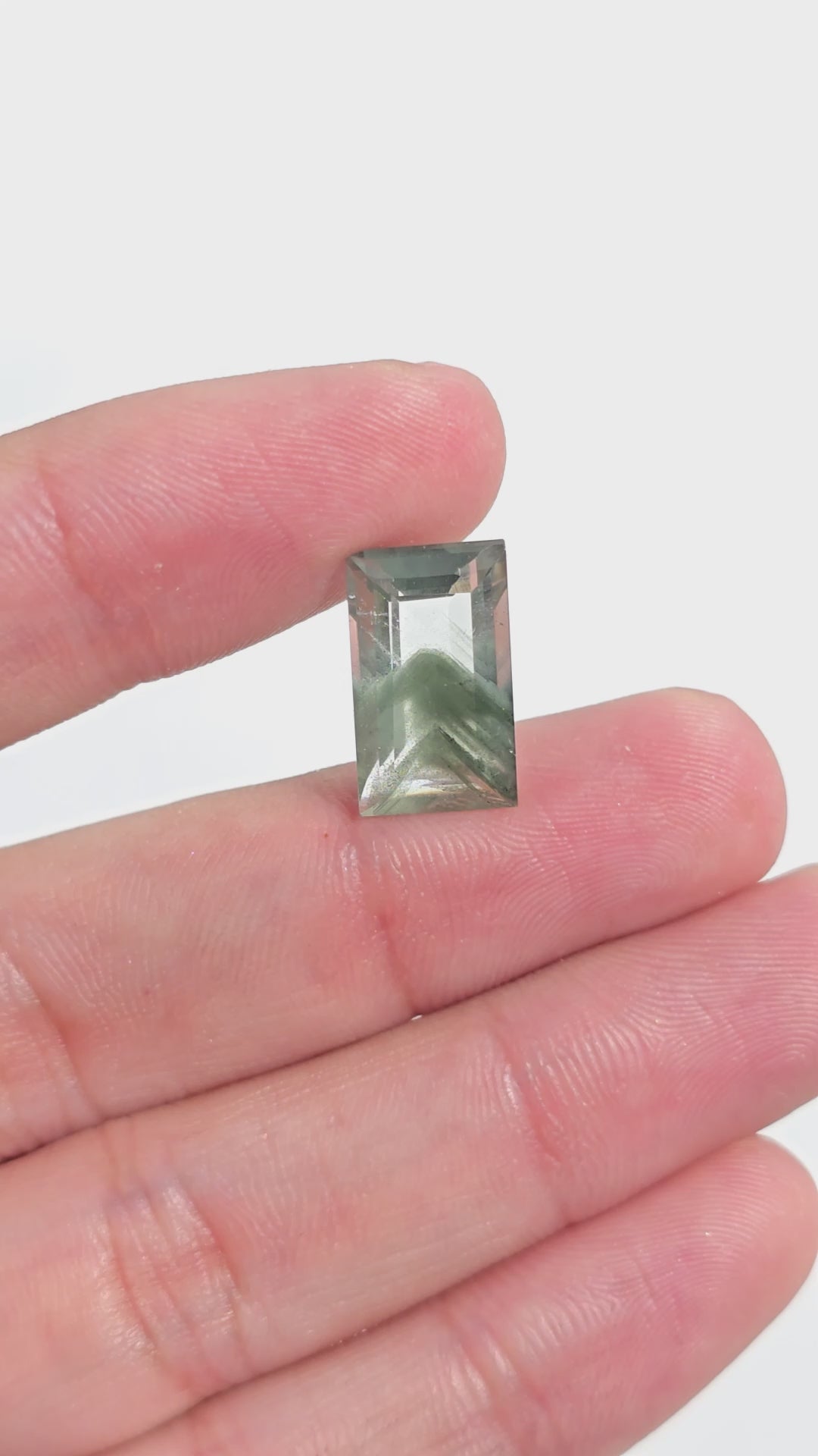 Green Phantom Quartz Rectangle Shape Cut Stone Loose Gemstone For Making Jewelry 6.5 Ct. 16X8X6 mm Y-9382