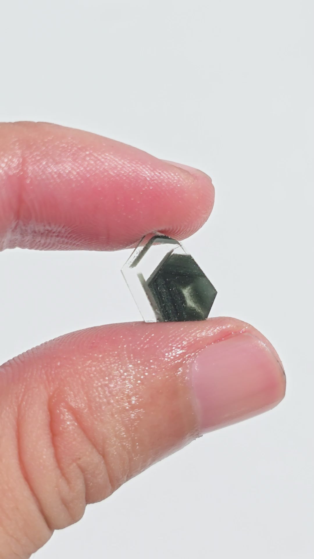 Green Phantom Quartz Fancy Shape Slice Loose Gemstone For Making Jewelry 3 Ct. 12X8X3 mm Y-9348