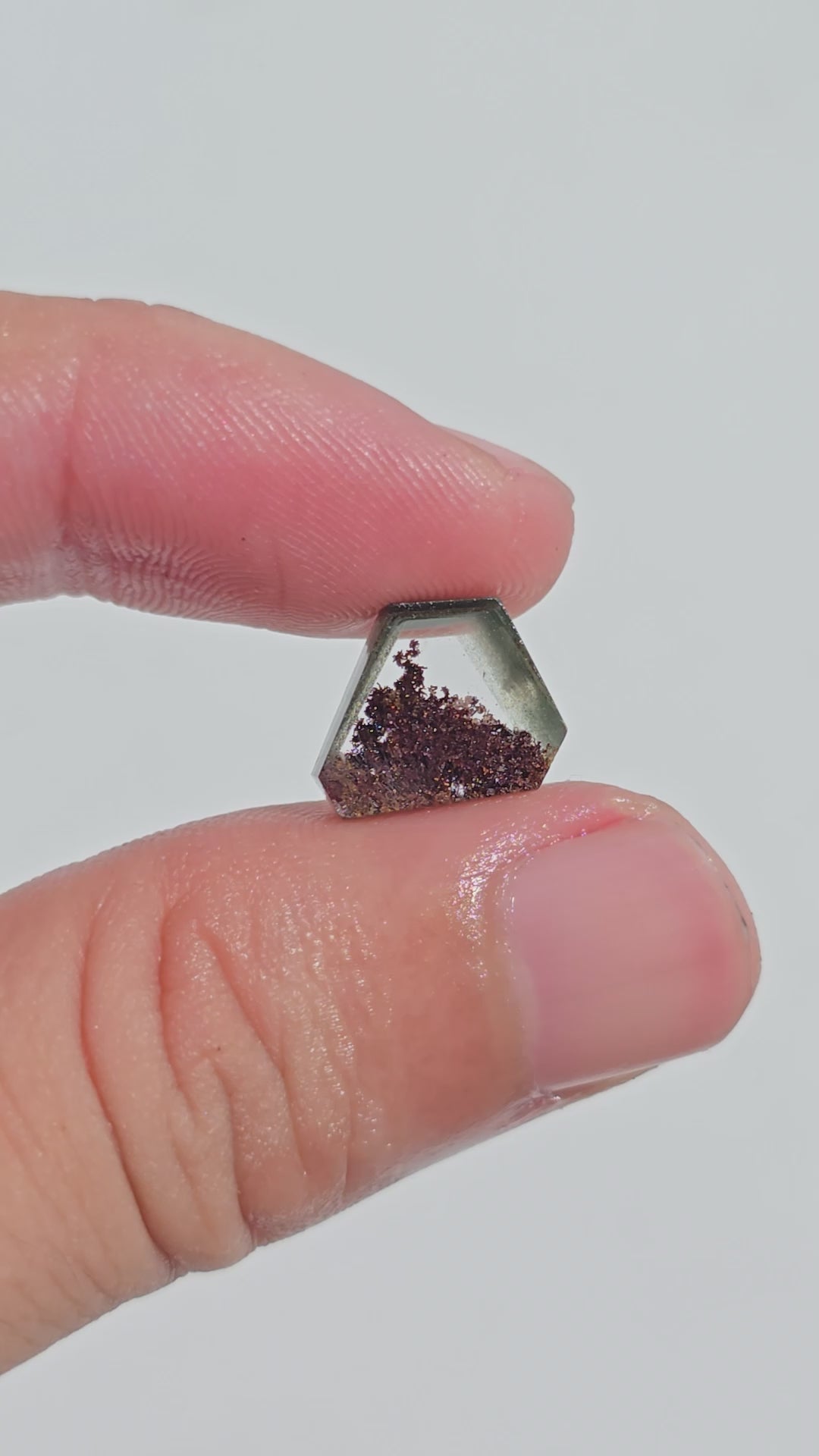 Green Phantom Quartz Fancy Shape Slice Loose Gemstone For Making Jewelry 4 Ct. 11X9X3 mm Y-9356